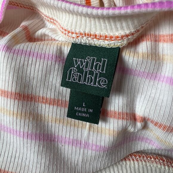 Wild Fable Women's Orange Striped Open Back Tiny Tank Top - Size Large - NWT - Picture 2 of 5